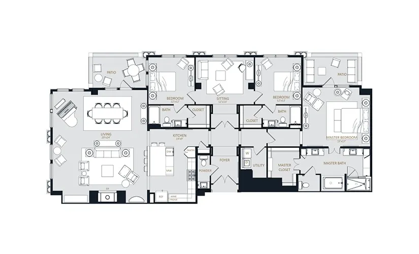 The McKenzie Rise apartments Dallas Floor plan 16