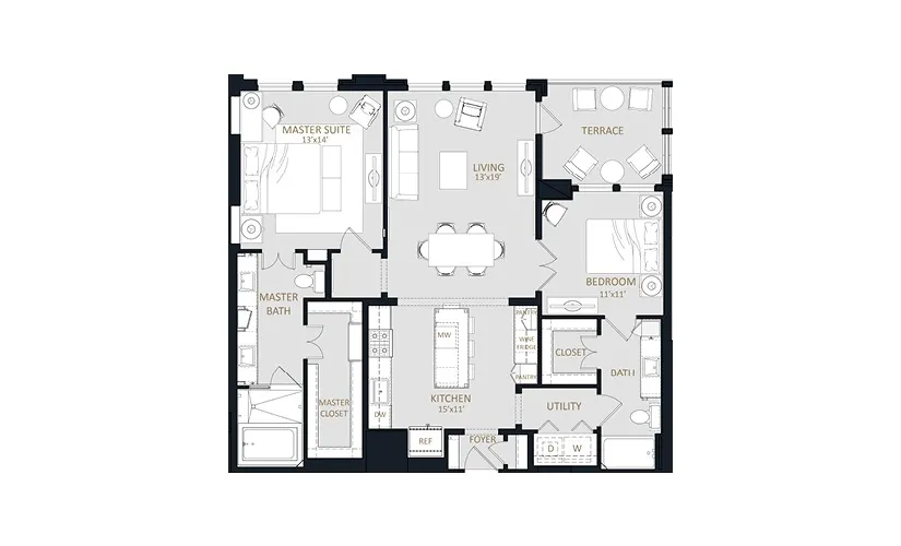 The McKenzie Rise apartments Dallas Floor plan 5