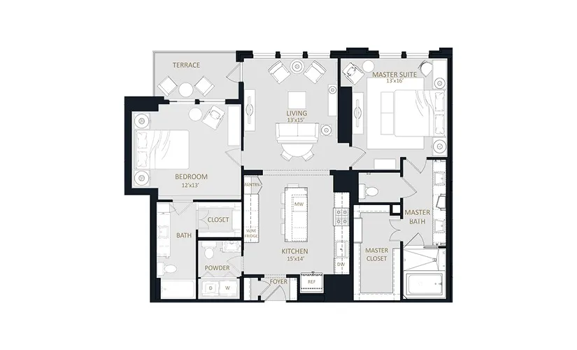 The McKenzie Rise apartments Dallas Floor plan 6