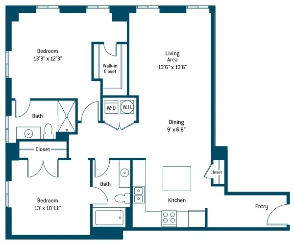 The Merc Rise apartments Dallas Floor plan 11