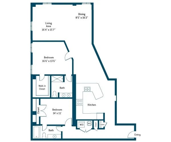 The Merc Rise apartments Dallas Floor plan 13