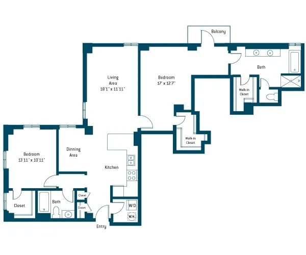 The Merc Rise apartments Dallas Floor plan 14