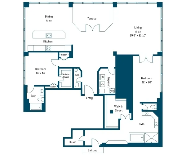 The Merc Rise apartments Dallas Floor plan 15