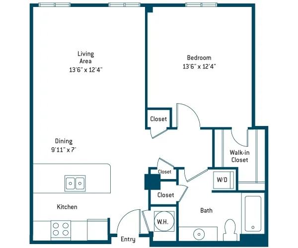The Merc Rise apartments Dallas Floor plan 2