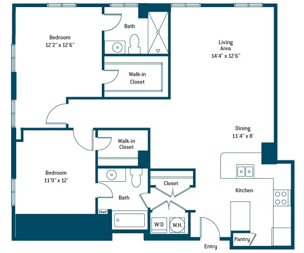 The Merc Rise apartments Dallas Floor plan 8
