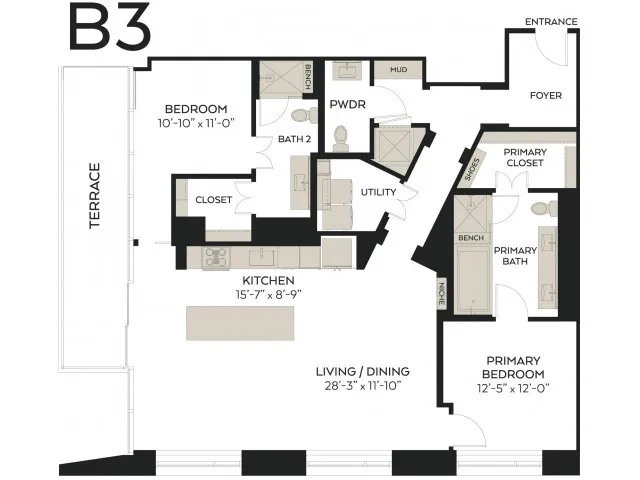 The Victor Rise apartments Dallas Floor plan 14