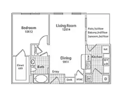 Trails At Eldridge Parkway Rise apartments Houston FloorPlan 1