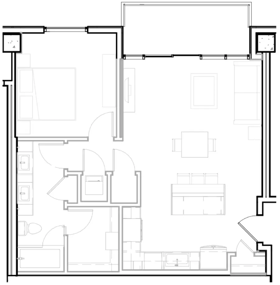 Twelve Cowboys Way Rise Apartments Floorplan 1