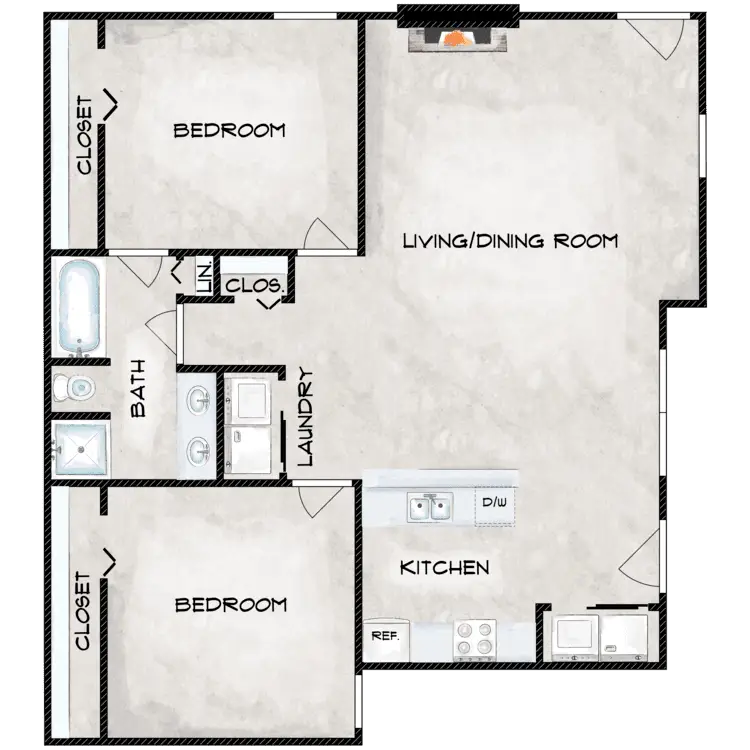 Villas at Lake Arlington Rise Apartments Dallas FloorPlan 1