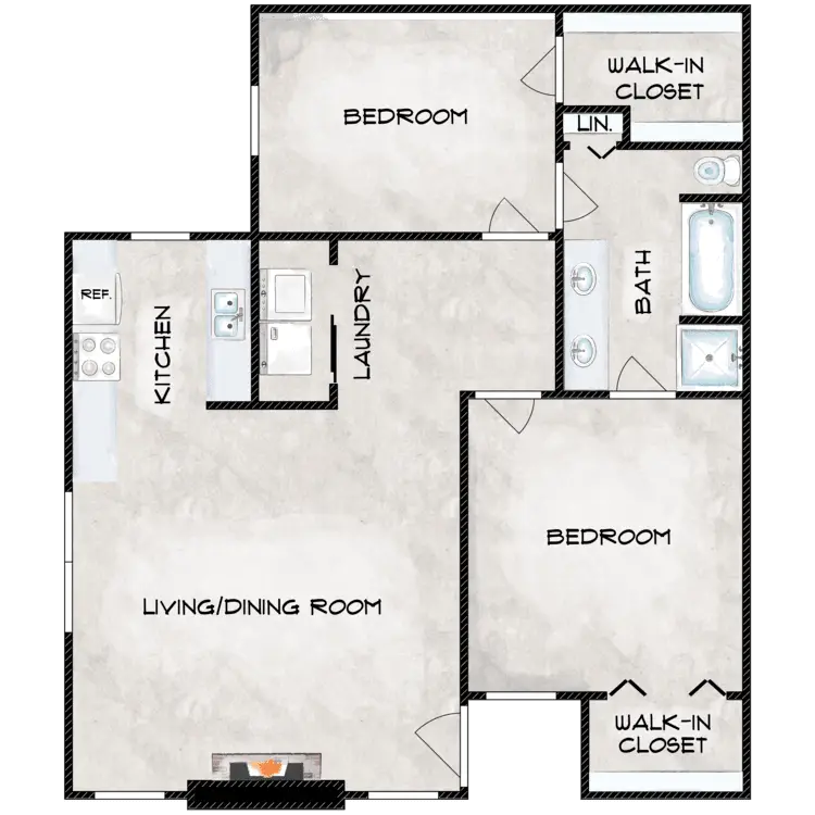 Villas at Lake Arlington Rise Apartments Dallas FloorPlan 5