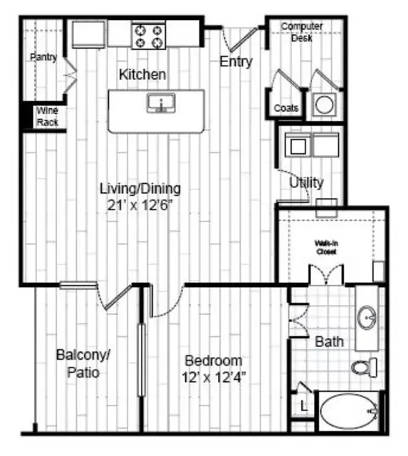 Virage Luxury Rise Apartments Houston FloorPlan 14