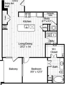 Virage Luxury Rise Apartments Houston FloorPlan 16