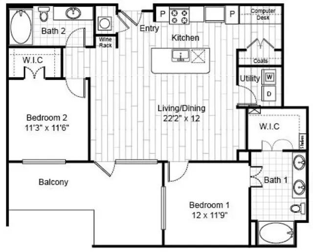 Virage Luxury Rise Apartments Houston FloorPlan 18