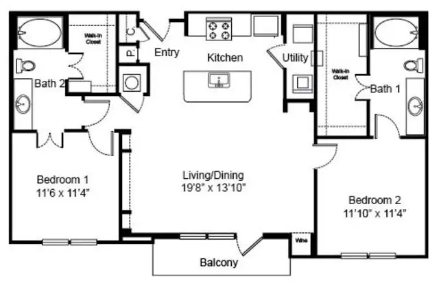 Virage Luxury Rise Apartments Houston FloorPlan 19