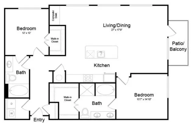 Virage Luxury Rise Apartments Houston FloorPlan 20