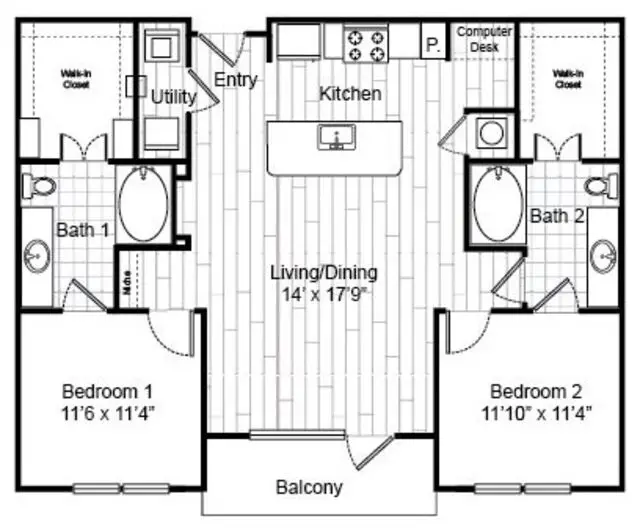 Virage Luxury Rise Apartments Houston FloorPlan 22