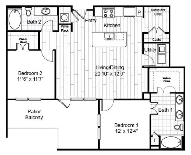 Virage Luxury Rise Apartments Houston FloorPlan 23