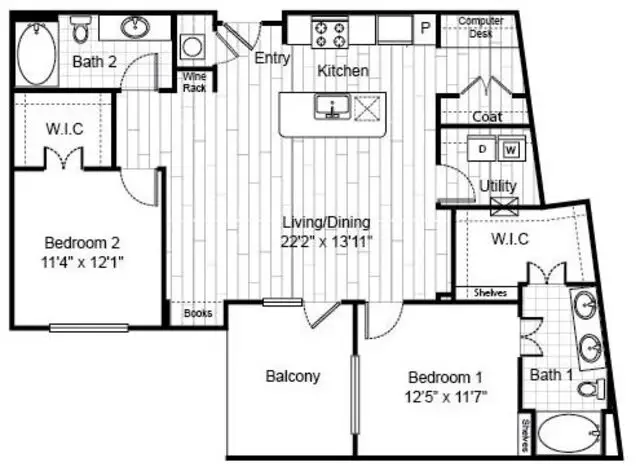 Virage Luxury Rise Apartments Houston FloorPlan 24