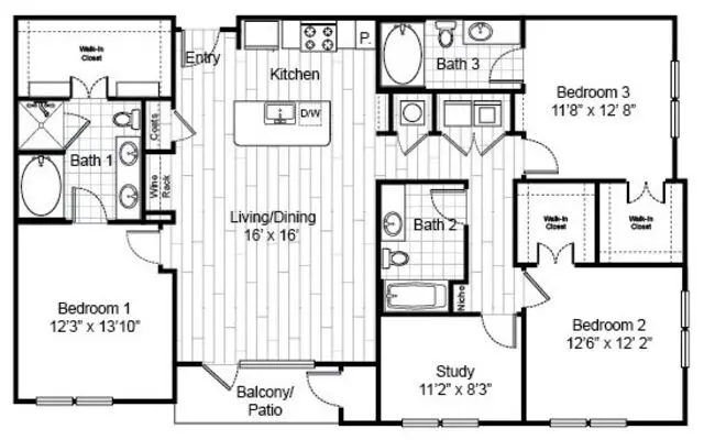 Virage Luxury Rise Apartments Houston FloorPlan 27