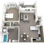 Westlake Residential Rise Apartments Houston FloorPlan 1