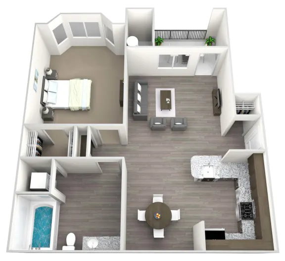 Westlake Residential Rise Apartments Houston FloorPlan 1