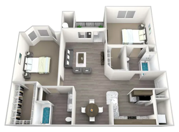 Westlake Residential Rise Apartments Houston FloorPlan 3