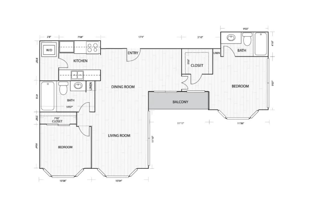 Whitney Uptown Rise Apartments Floorplan 10