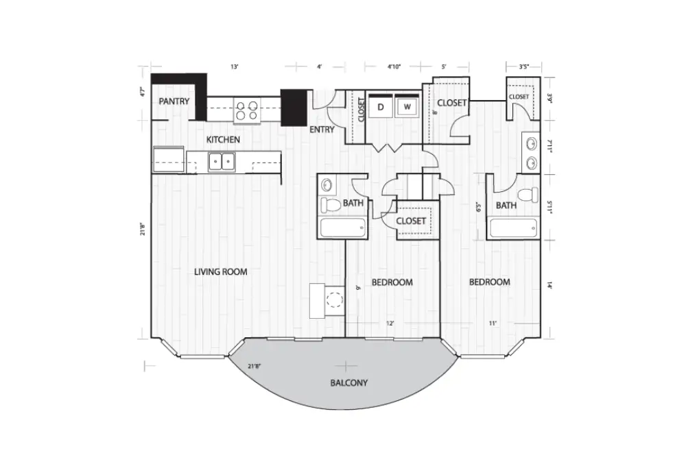 Whitney Uptown Rise Apartments Floorplan 11