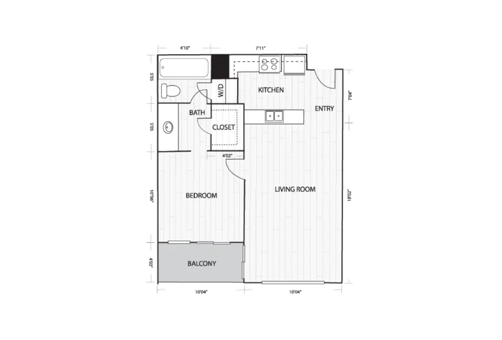 Whitney Uptown Rise Apartments Floorplan 2