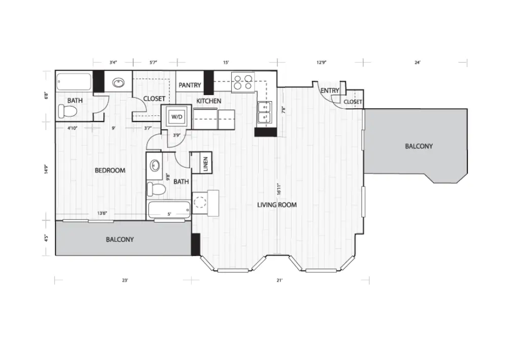 Whitney Uptown Rise Apartments Floorplan 8