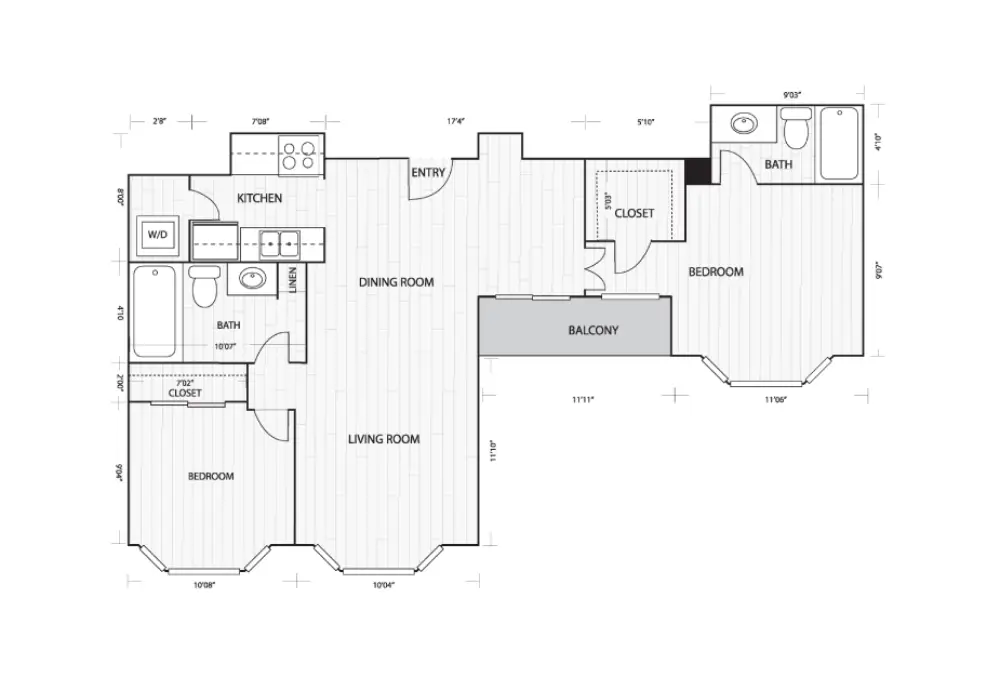Whitney Uptown Rise Apartments Floorplan 9
