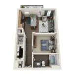 801 LasCo Rise apartments Dallas Floor plan 1