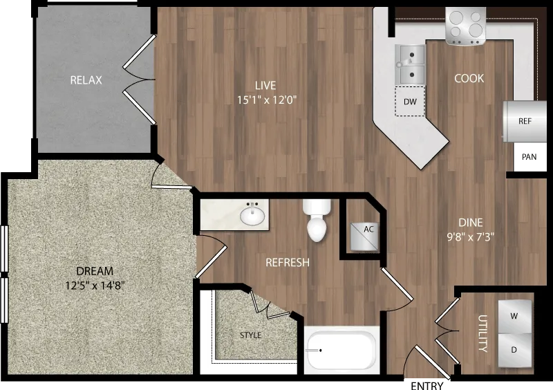 Alaqua at Frisco Rise apartments Dallas Floor plan 1
