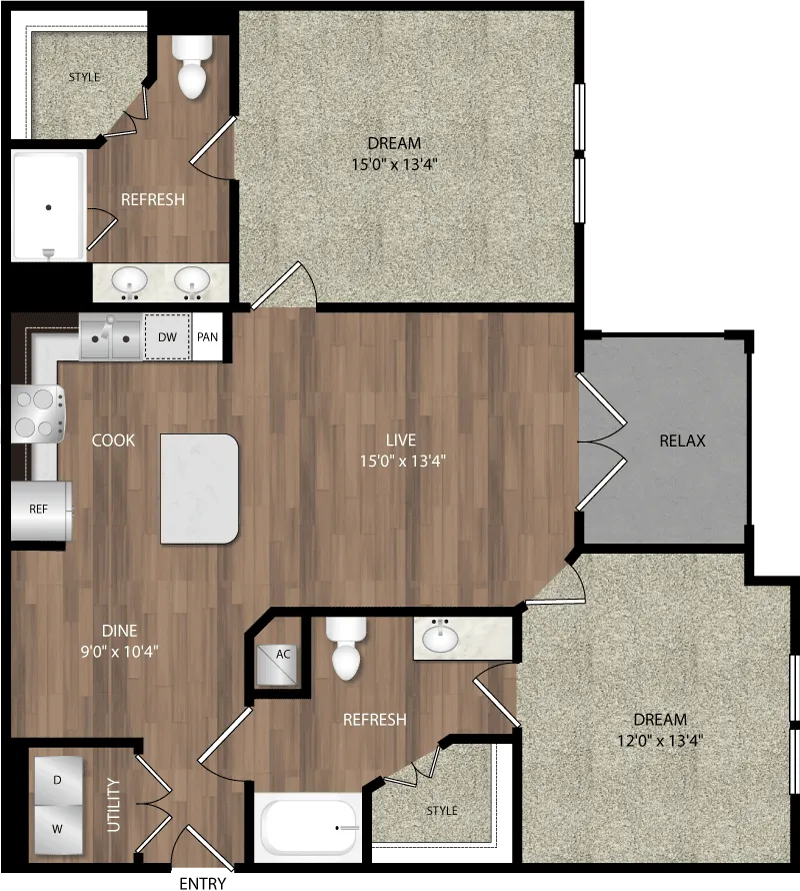 Alaqua at Frisco Rise apartments Dallas Floor plan 6