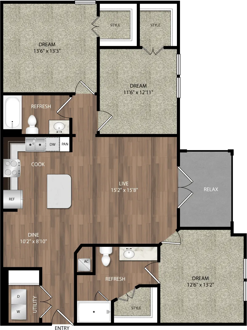 Alaqua at Frisco Rise apartments Dallas Floor plan 9