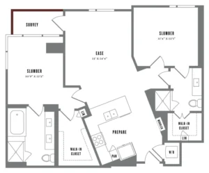 Alexan Waterloo Rise apartments Austin Floor plan 11