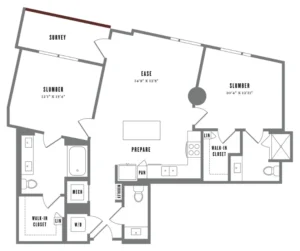 Alexan Waterloo Rise apartments Austin Floor plan 12
