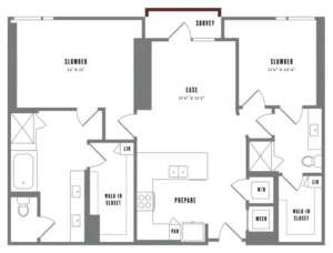 Alexan Waterloo Rise apartments Austin Floor plan 14