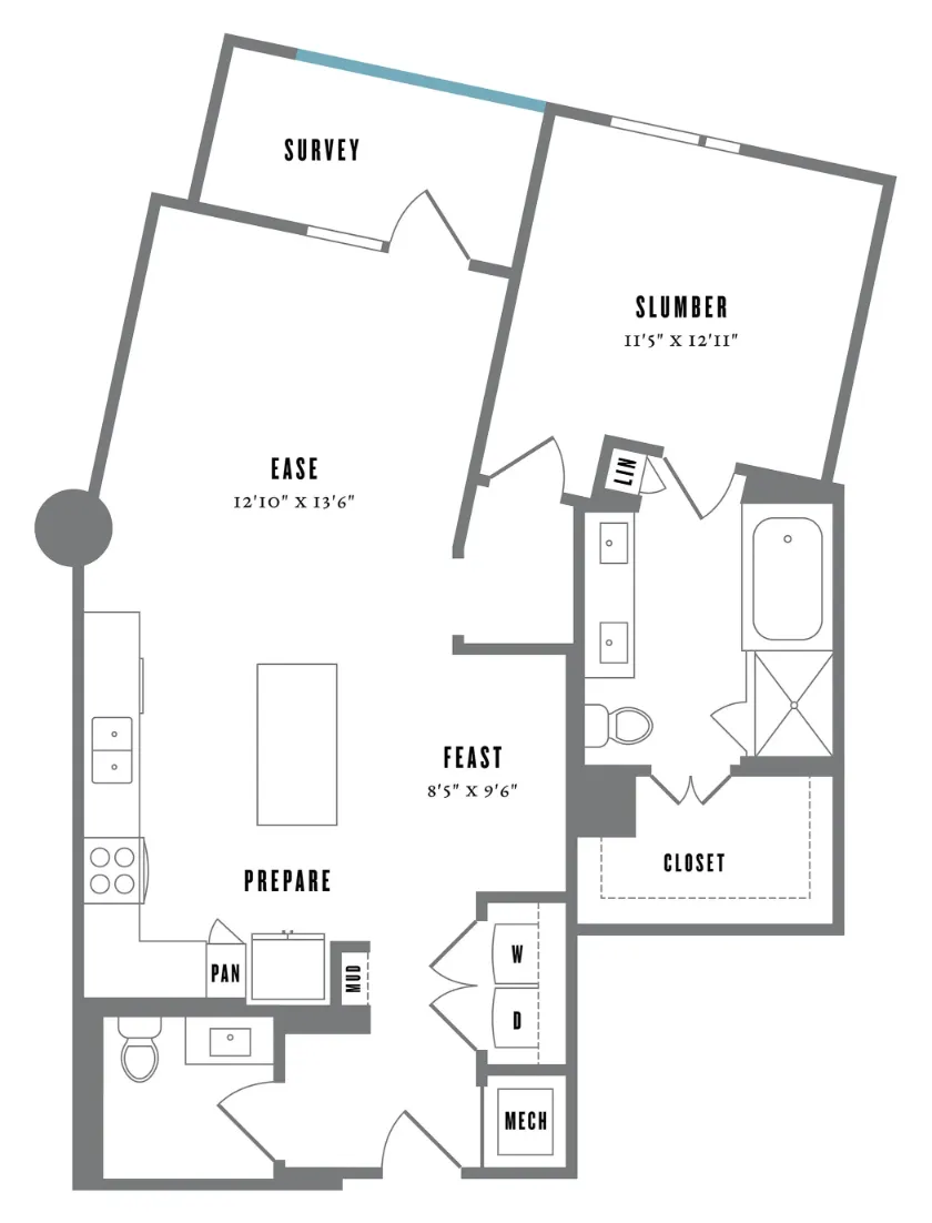 Alexan Waterloo Rise apartments Austin Floor plan 6