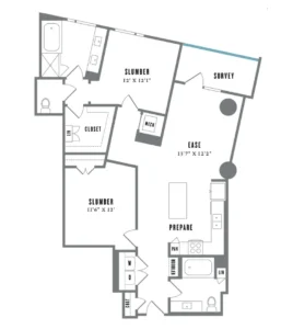 Alexan Waterloo Rise apartments Austin Floor plan 9