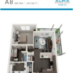 Alma Hub 121 Rise apartments Dallas Floor plan 3