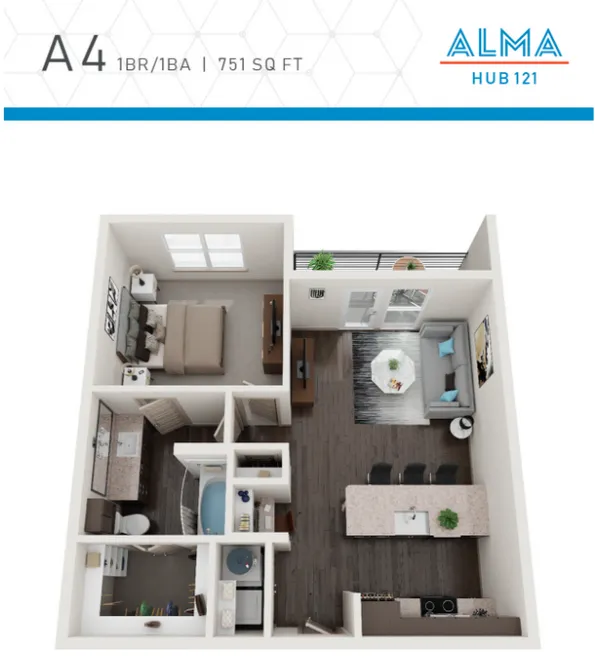 Alma Hub 121 Rise apartments Dallas Floor plan 5