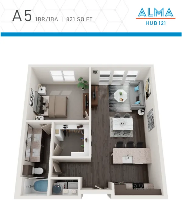 Alma Hub 121 Rise apartments Dallas Floor plan 6