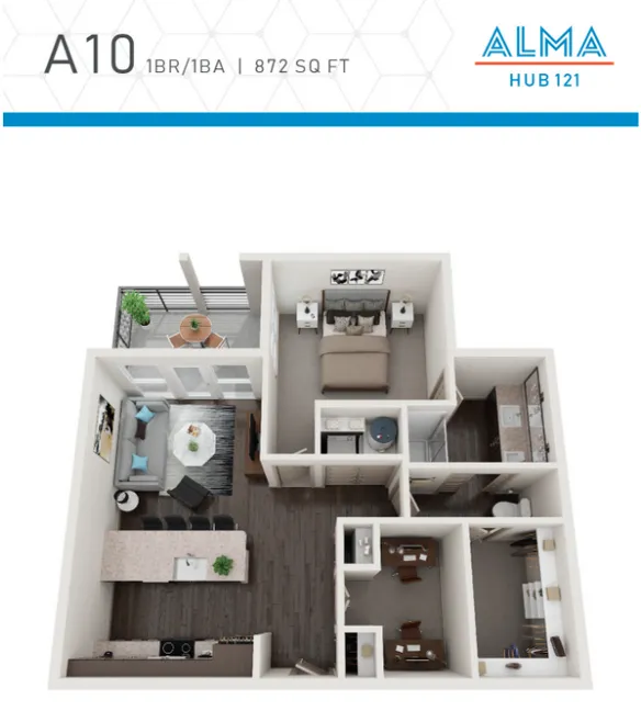 Alma Hub 121 Rise apartments Dallas Floor plan 8