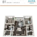 Alma Hub 121 Rise apartments Dallas Floor plan 9