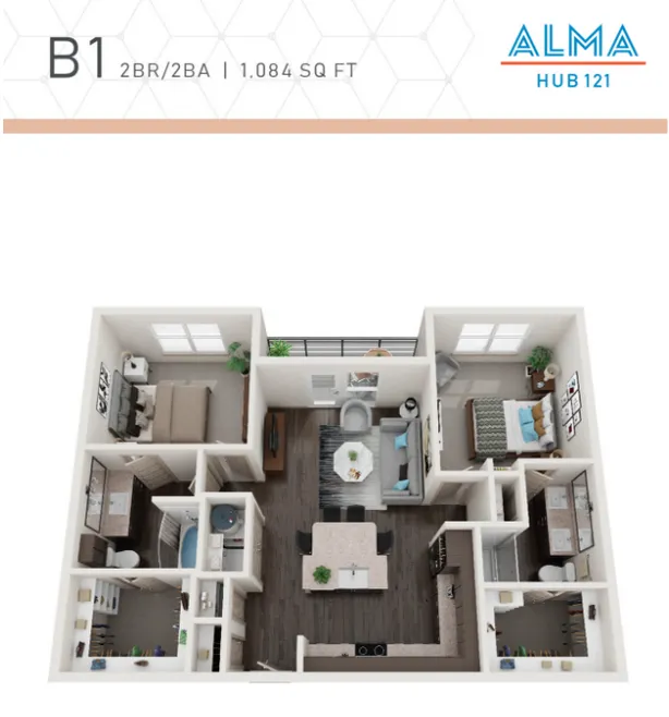 Alma Hub 121 Rise apartments Dallas Floor plan 9