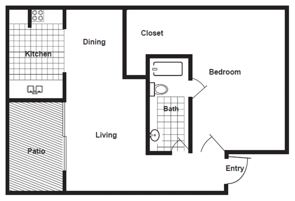 Ashford Casa Serena Rise apartments Houston Floor plan 1