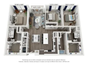 Aspen at Mercer Crossing Rise apartments Dallas Floor plan 20