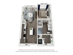 Aspen at Mercer Crossing Rise apartments Dallas Floor plan 4