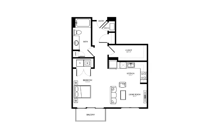 Atlas Waterside Rise apartments Dallas Floor plan 7